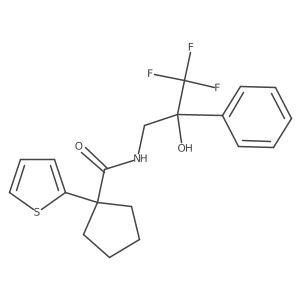 1-(thiophen-2-yl)-N-(3,3,3-trifluoro-2-hydroxy-2-phenylpropyl)cyclopentane-1-carboxamide Structure