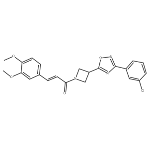 (E)-1-(3-(3-(3-chlorophenyl)-1,2,4-oxadiazol-5-yl)azetidin-1-yl)-3-(3,4-dimethoxyphenyl)prop-2-en-1-one结构式