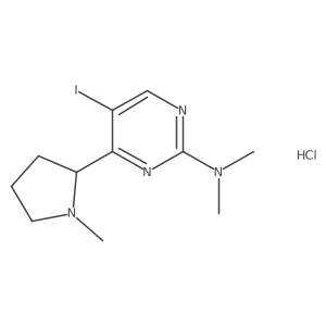 [5-Iodo-4-(1-methyl-pyrrolidin-2-yl)-pyrimidin-2-yl]-dimethyl-amine hydrochloride Structure
