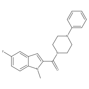 (5-fluoro-1-methyl-1H-indol-2-yl)(4-phenylpiperazin-1-yl)methanone结构式