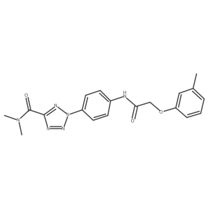 N,N-dimethyl-2-(4-(2-(m-tolyloxy)acetamido)phenyl)-2H-tetrazole-5-carboxamide结构式