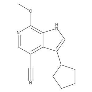 3-Cyclopentyl-7-methoxy-1H-pyrrolo[2,3-c]pyridine-4-carbonitrile结构式