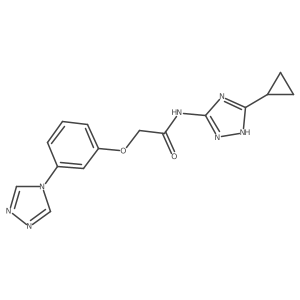 N-(3-cyclopropyl-1H-1,2,4-triazol-5-yl)-2-[3-(4H-1,2,4-triazol-4-yl)phenoxy]acetamide结构式
