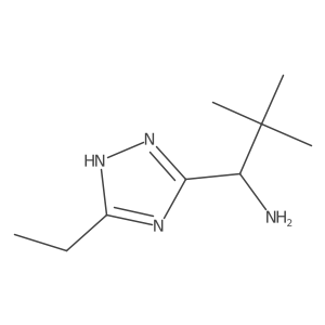 (1R)-1-(5-Ethyl-1H-1,2,4-triazol-3-yl)-2,2-dimethylpropan-1-amine结构式