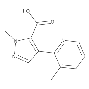 2-Methyl-4-(3-methylpyridin-2-yl)pyrazole-3-carboxylic acid结构式