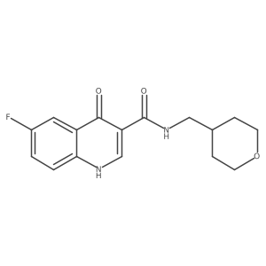 6-fluoro-4-hydroxy-N-(tetrahydro-2H-pyran-4-ylmethyl)quinoline-3-carboxamide结构式