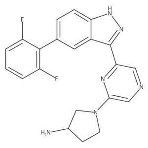 3-Pyrrolidinamine, 1-[6-[5-(2,6-difluorophenyl)-1H-indazol-3-yl]-2-pyrazinyl]-结构式