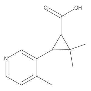 2,2-Dimethyl-3-(4-methylpyridin-3-yl)cyclopropane-1-carboxylic acid结构式