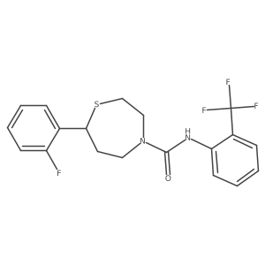 7-(2-fluorophenyl)-N-[2-(trifluoromethyl)phenyl]-1,4-thiazepane-4-carboxamide结构式