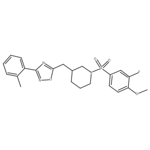 5-((1-((3-Fluoro-4-methoxyphenyl)sulfonyl)piperidin-3-yl)methyl)-3-(o-tolyl)-1,2,4-oxadiazole Structure