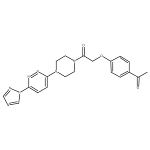 1-(4-(6-(1H-1,2,4-triazol-1-yl)pyridazin-3-yl)piperazin-1-yl)-2-(4-acetylphenoxy)ethanone Structure
