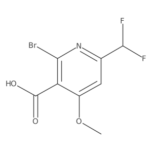 2-Bromo-6-(difluoromethyl)-4-methoxynicotinic acid结构式