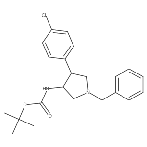 tert-butyl N-[1-benzyl-4-(4-chlorophenyl)pyrrolidin-3-yl]carbamate Structure