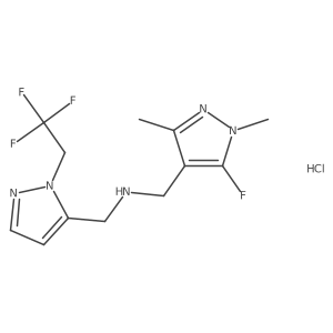 N-[(5-fluoro-1,3-dimethylpyrazol-4-yl)methyl]-1-[2-(2,2,2-trifluoroethyl)pyrazol-3-yl]methanamine;hydrochloride Structure