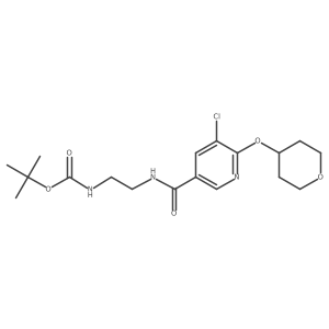 tert-butyl (2-(5-chloro-6-((tetrahydro-2H-pyran-4-yl)oxy)nicotinamido)ethyl)carbamate Structure