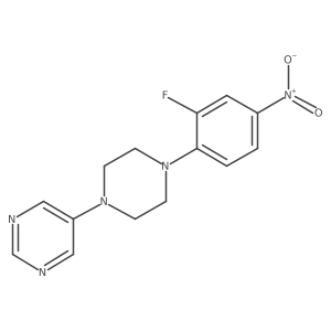 5-[4-(2-Fluoro-4-nitrophenyl)-1-piperazinyl]pyrimidine结构式