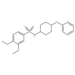 3,4-dimethoxy-N-((1r,4r)-4-(pyrazin-2-yloxy)cyclohexyl)benzenesulfonamide Structure