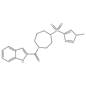 (1H-indol-2-yl)(4-((1-methyl-1H-pyrazol-4-yl)sulfonyl)-1,4-diazepan-1-yl)methanone Structure