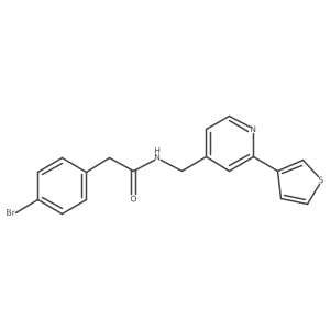 2-(4-bromophenyl)-N-((2-(thiophen-3-yl)pyridin-4-yl)methyl)acetamide Structure