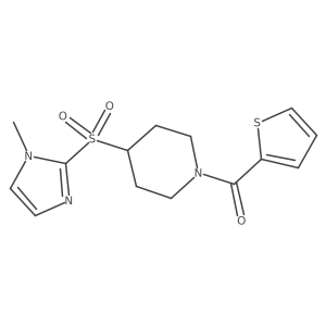 (4-((1-methyl-1H-imidazol-2-yl)sulfonyl)piperidin-1-yl)(thiophen-2-yl)methanone Structure