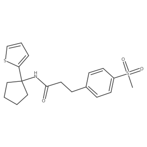 3-(4-(methylsulfonyl)phenyl)-N-(1-(thiophen-2-yl)cyclopentyl)propanamide Structure