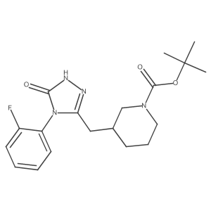 tert-butyl 3-((4-(2-fluorophenyl)-5-oxo-4,5-dihydro-1H-1,2,4-triazol-3-yl)methyl)piperidine-1-carboxylate Structure
