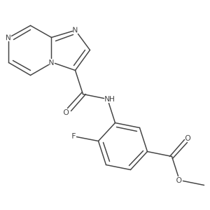 4-Fluoro-3-[(imidazo[1,2-a]pyrazine-3-carbonyl)-amino]benzoic acid methyl ester结构式