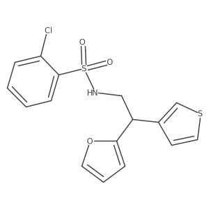 2-chloro-N-[2-(furan-2-yl)-2-(thiophen-3-yl)ethyl]benzene-1-sulfonamide Structure