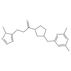 1-{3-[(2,6-dimethylpyrimidin-4-yl)oxy]pyrrolidin-1-yl}-2-[(1-methyl-1H-1,2,3,4-tetrazol-5-yl)sulfanyl]ethan-1-one Structure