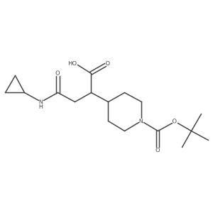 2-{1-[(Tert-butoxy)carbonyl]piperidin-4-yl}-3-(cyclopropylcarbamoyl)propanoic acid结构式