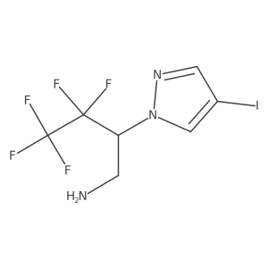 3,3,4,4,4-pentafluoro-2-(4-iodo-1H-pyrazol-1-yl)butan-1-amine Structure