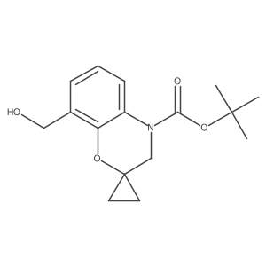 Tert-butyl 8-(hydroxymethyl)-3,4-dihydrospiro[1,4-benzoxazine-2,1'-cyclopropane]-4-carboxylate结构式