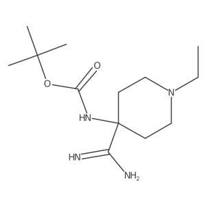 tert-butyl N-(4-carbamimidoyl-1-ethylpiperidin-4-yl)carbamate结构式