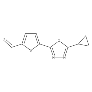 5-(5-Cyclopropyl-1,3,4-oxadiazol-2-yl)thiophene-2-carbaldehyde结构式