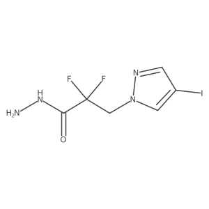 2,2-difluoro-3-(4-iodo-1H-pyrazol-1-yl)propanehydrazide结构式