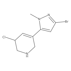5-(3-bromo-1-methyl-1H-pyrazol-5-yl)-3-chloro-1,2,3,6-tetrahydropyridine结构式