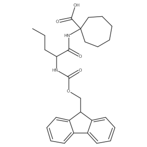 1-[(2S)-2-({[(9H-fluoren-9-yl)methoxy]carbonyl}amino)pentanamido]cycloheptane-1-carboxylic acid Structure