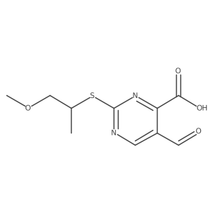 5-Formyl-2-[(1-methoxypropan-2-yl)sulfanyl]pyrimidine-4-carboxylic acid Structure