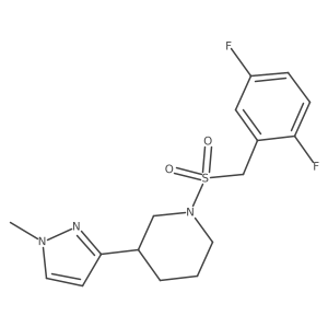 1-((2,5-difluorobenzyl)sulfonyl)-3-(1-methyl-1H-pyrazol-3-yl)piperidine结构式