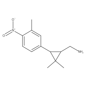 rac-[(1R,3R)-2,2-dimethyl-3-(3-methyl-4-nitrophenyl)cyclopropyl]methanamine Structure