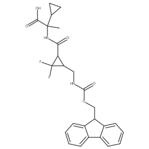 rac-2-cyclopropyl-2-{[(1R,3S)-3-[({[(9H-fluoren-9-yl)methoxy]carbonyl}amino)methyl]-2,2-difluorocyclopropyl]formamido}propanoic acid Structure