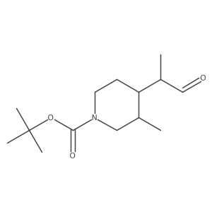 Tert-butyl 3-methyl-4-(1-oxopropan-2-yl)piperidine-1-carboxylate结构式