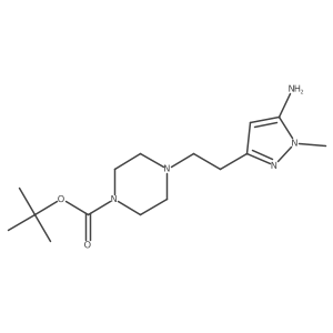tert-butyl 4-[2-(5-amino-1-methyl-1H-pyrazol-3-yl)ethyl]piperazine-1-carboxylate Structure