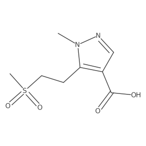 5-(2-methanesulfonylethyl)-1-methyl-1H-pyrazole-4-carboxylic acid结构式