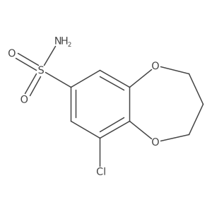 9-chloro-3,4-dihydro-2H-1,5-benzodioxepine-7-sulfonamide结构式