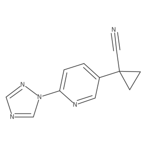 1-[6-(1H-1,2,4-triazol-1-yl)pyridin-3-yl]cyclopropane-1-carbonitrile结构式