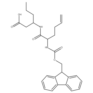 (3S)-3-[2-({[(9H-fluoren-9-yl)methoxy]carbonyl}amino)hex-5-enamido]hexanoic acid Structure