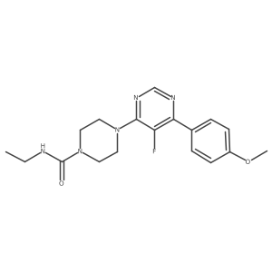 N-Ethyl-4-[5-fluoro-6-(4-methoxyphenyl)pyrimidin-4-yl]piperazine-1-carboxamide结构式