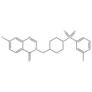 7-Fluoro-3-[[1-(3-fluorophenyl)sulfonylpiperidin-4-yl]methyl]quinazolin-4-one结构式