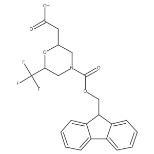 2-[4-(9H-Fluoren-9-ylmethoxycarbonyl)-6-(trifluoromethyl)morpholin-2-yl]acetic acid Structure